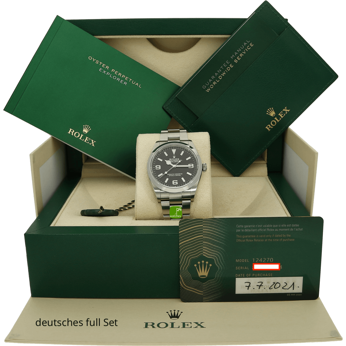 rolex explorer gebraucht 124270 mit Papieren