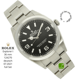 rolex explorer 124270 halb liegend