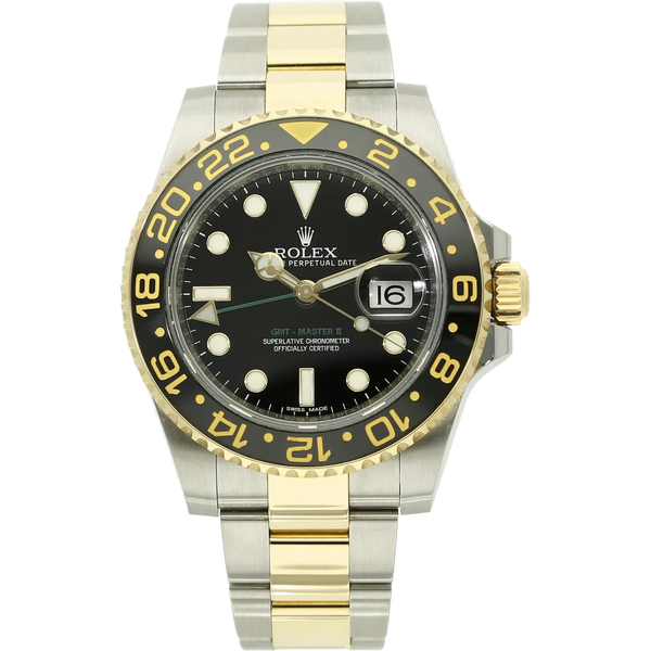 Rolex GMT Stahl Gold 116713 stehend 