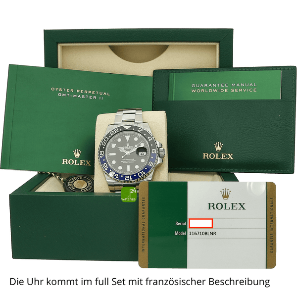 Rolex GMT Batman neu mit Papieren