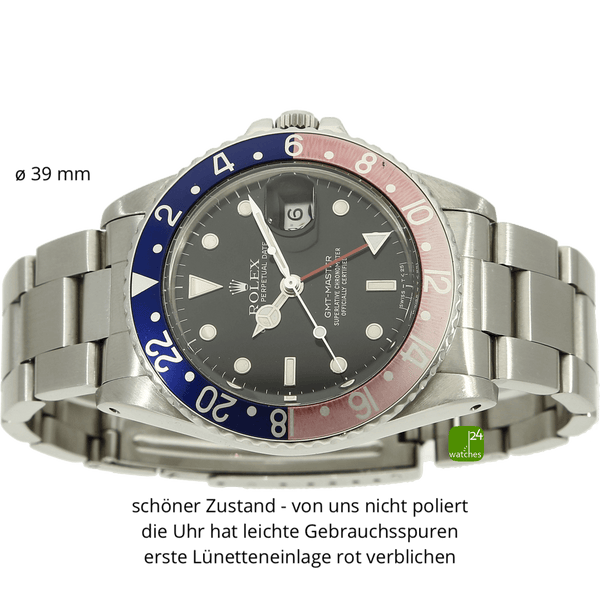 Rolex GMT 16750 Pepsi liegend