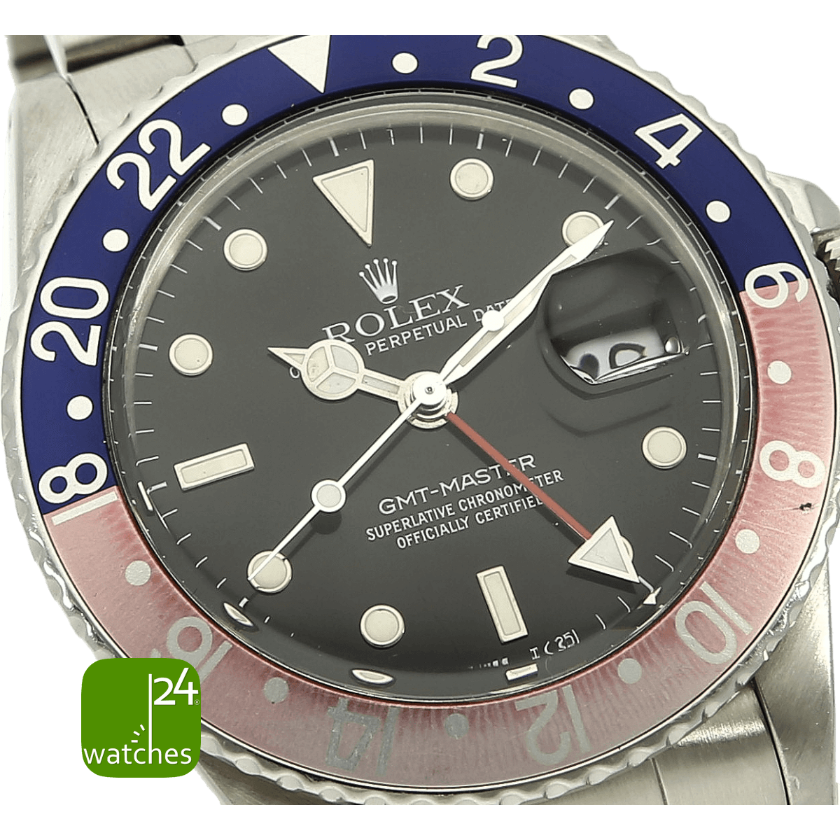 Rolex GMT 16750 Pepsi Zifferblatt