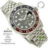 Rolex GMT Pepsi neu halb liegend