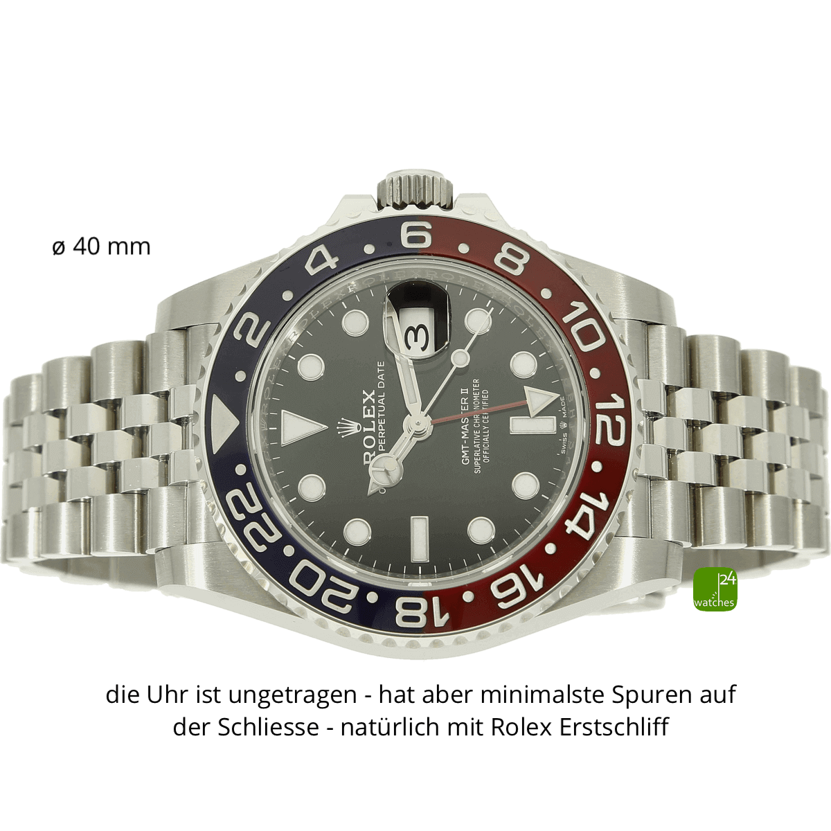 Rolex GMT Pepsi neu liegend