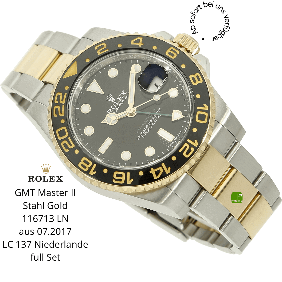 Rolex GMT 116173 Stahl Gold halb liegend