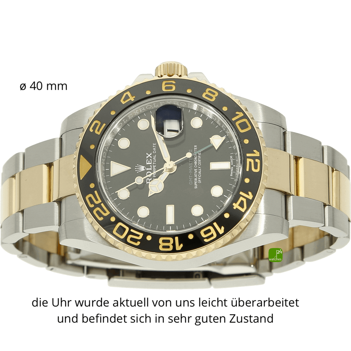 Rolex GMT 116173 Stahl Gold liegend 