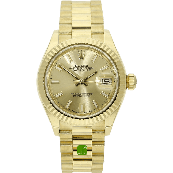 rolex lady datejust 28 mm gold stehend