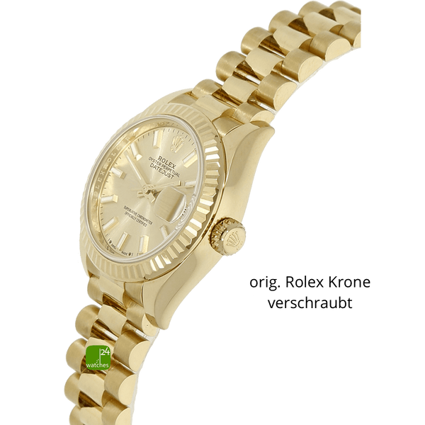 rolex lady datejust 28 mm gold gehaeuse re