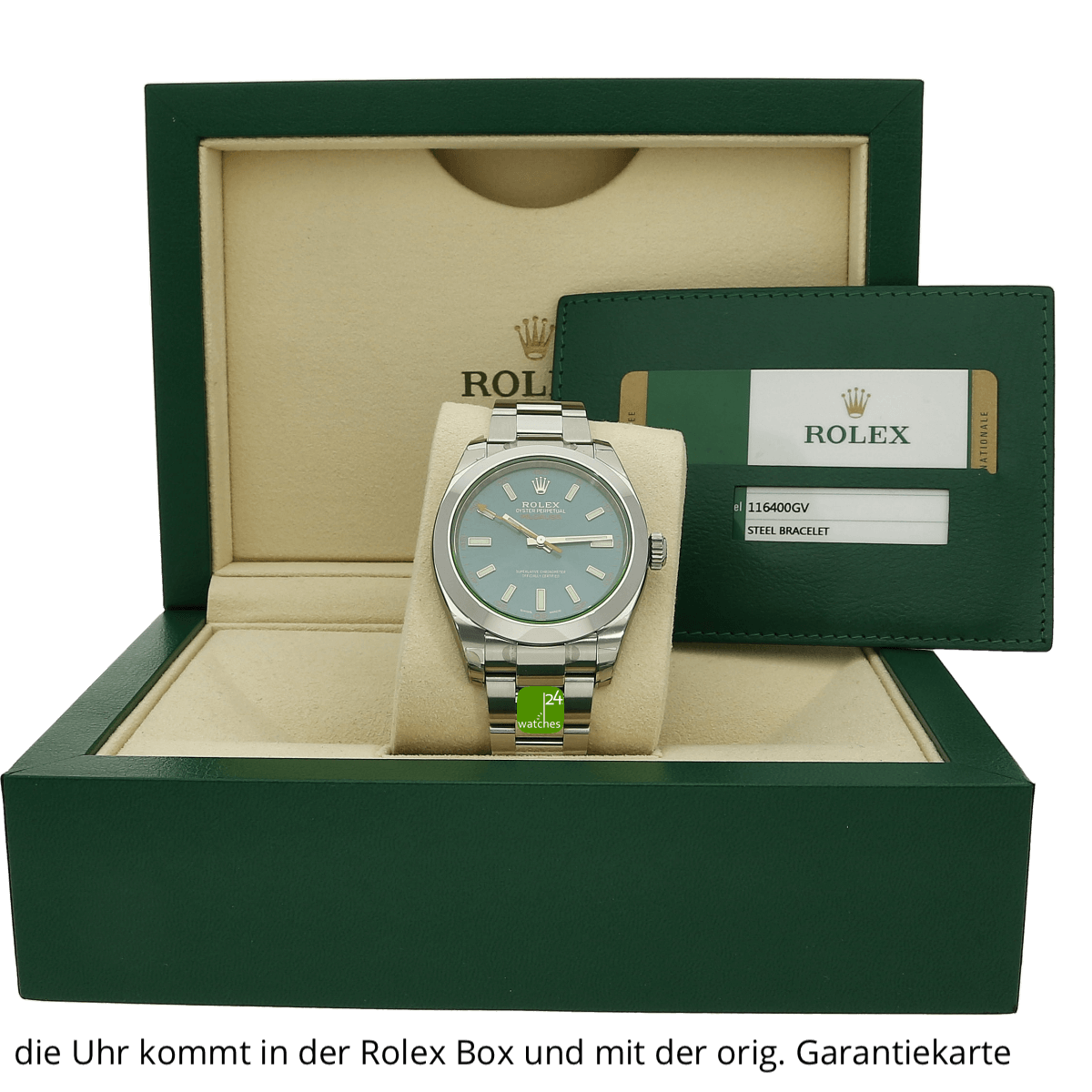 Rolex Milgauss blau mit Garantiekarte