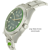 Rolex Milgauss blau Gehaeuse links