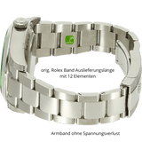 Rolex Milgauss blau Armband links