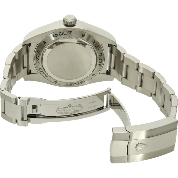 Rolex Milgauss blau 116400 GV Schliesse offen 