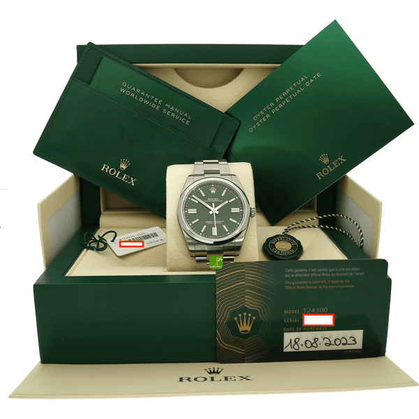 ROLEX Oyster Perpetual 41 neu grün full Set