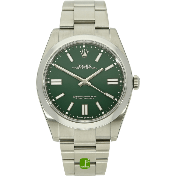 ROLEX Oyster Perpetual 41 new green full Set