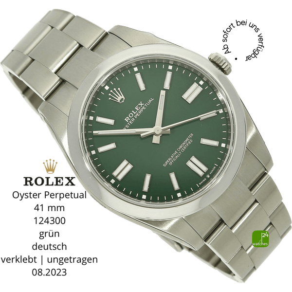 ROLEX Oyster Perpetual 41 neu grün full Set