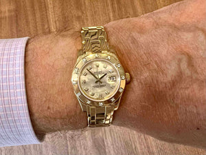 Rolex Pearlmaster MOP Dia Dial am Arm 