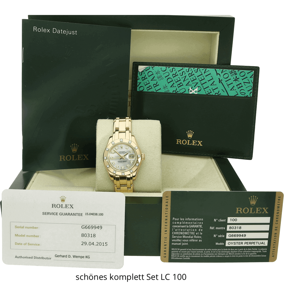 Rolex Pearlmaster MOP Dia Dial mit Garantiekarte