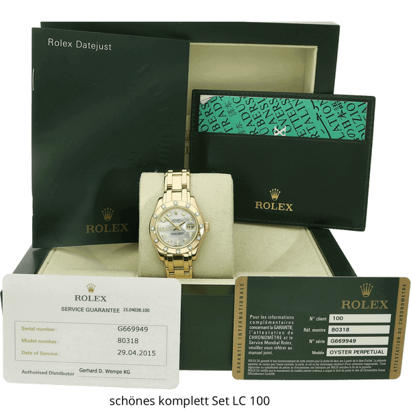 Rolex Pearlmaster MOP Dia Dial mit Garantiekarte