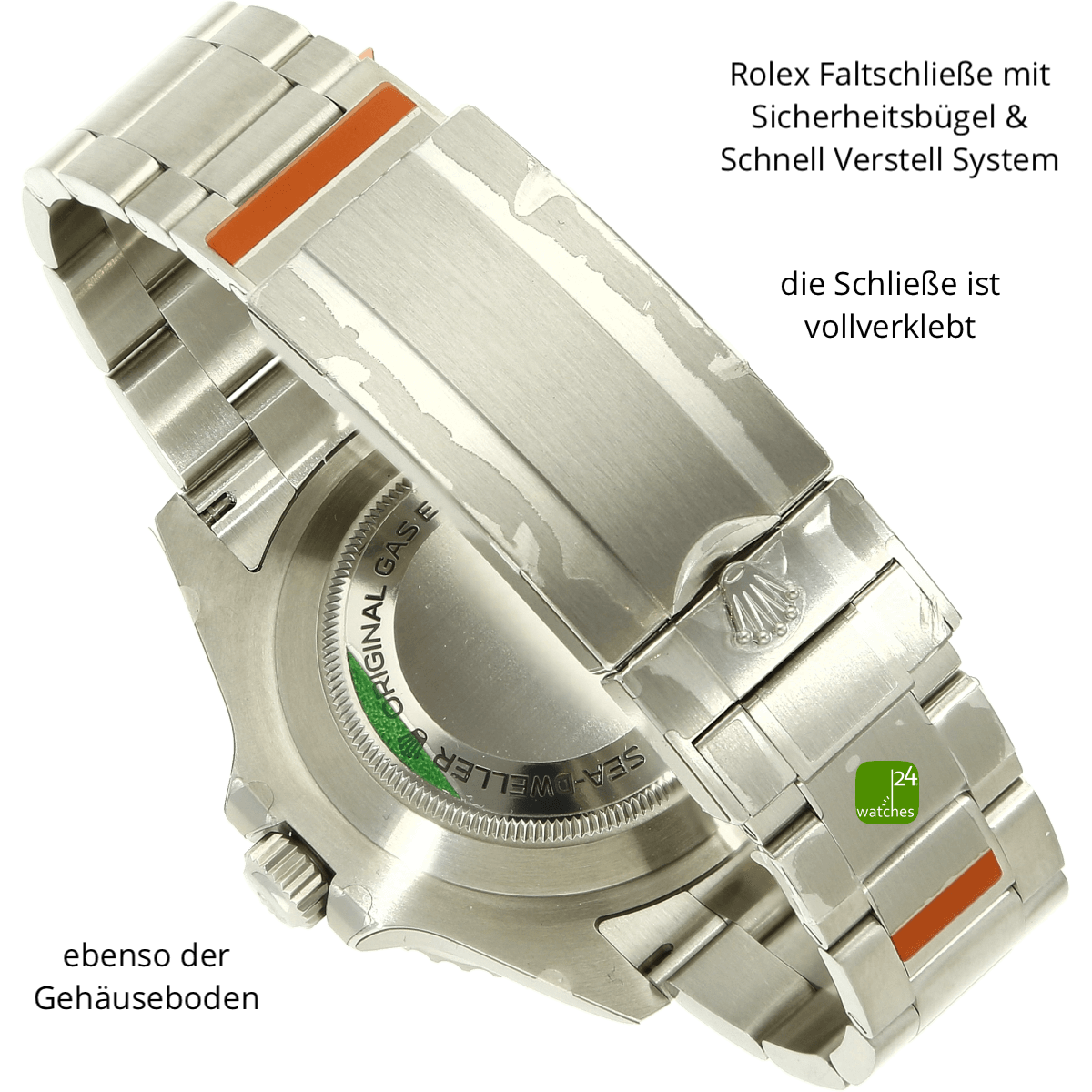 rolex-sea dweller gebraucht schliesse mit sticker verklebt