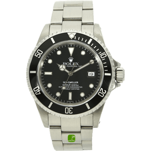 Gebrauchte Rolex Sea-Dweller aus 1988 stehend abgebildet