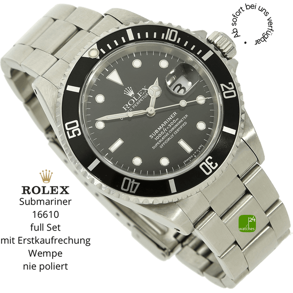 rolex Submariner 16610 halb liegend