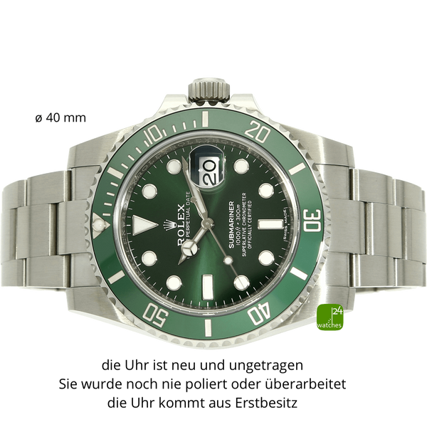 neue Rolex Submariner Hulk liegend