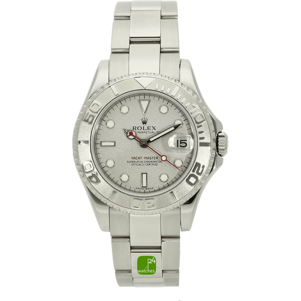 Rolex Yachtmaster 35 Stahl Platin stehend