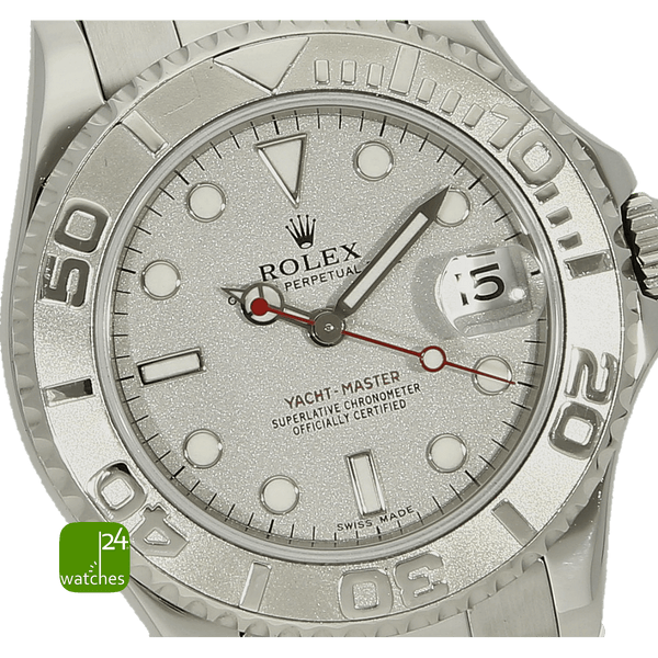 Rolex Yachtmaster 35 Stahl Platin Zifferblatt