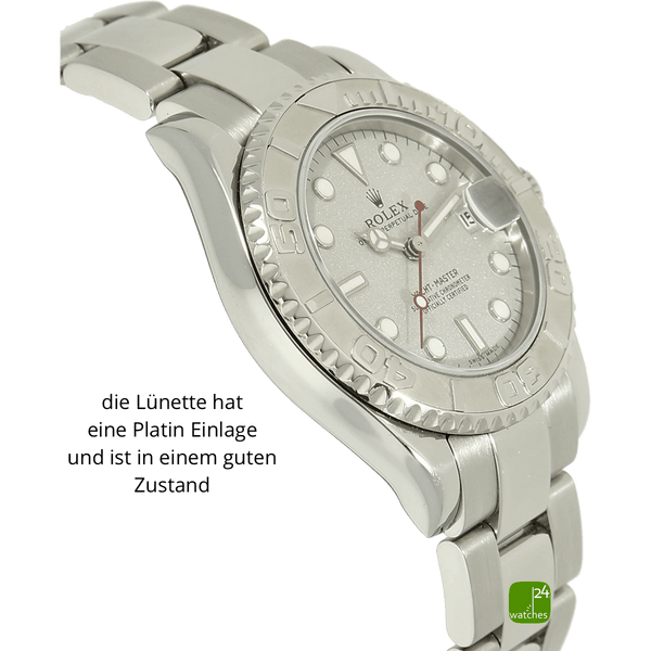 Rolex Yachtmaster 35 Stahl Platin Gehaeuse links