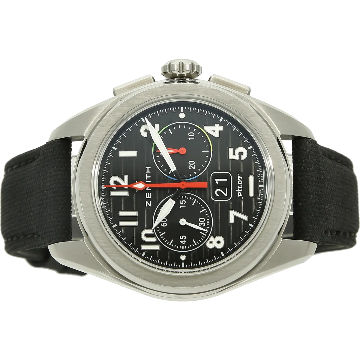 Zenith Pilot Flyback Big Date quer liegend