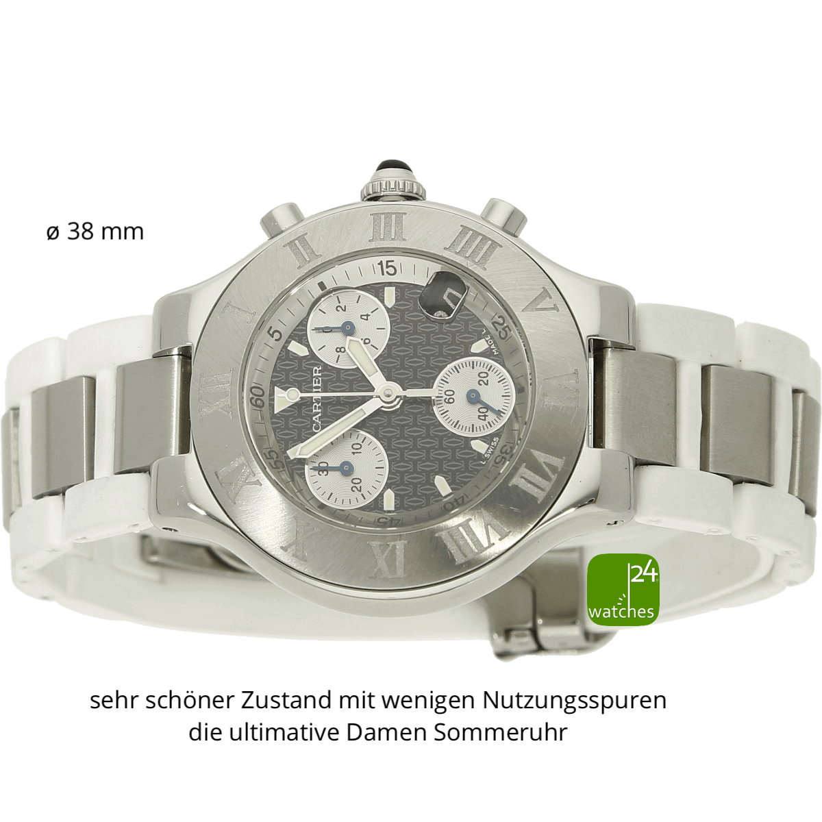 Cartier must 31 chronosaph 2424 liegend 