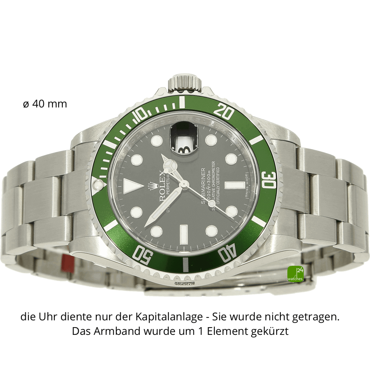 Rolex Submariner Kermit 16610LV liegend