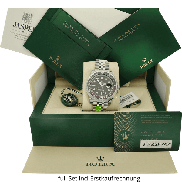 Rolex GMT 126710BLRO mit Papieren 