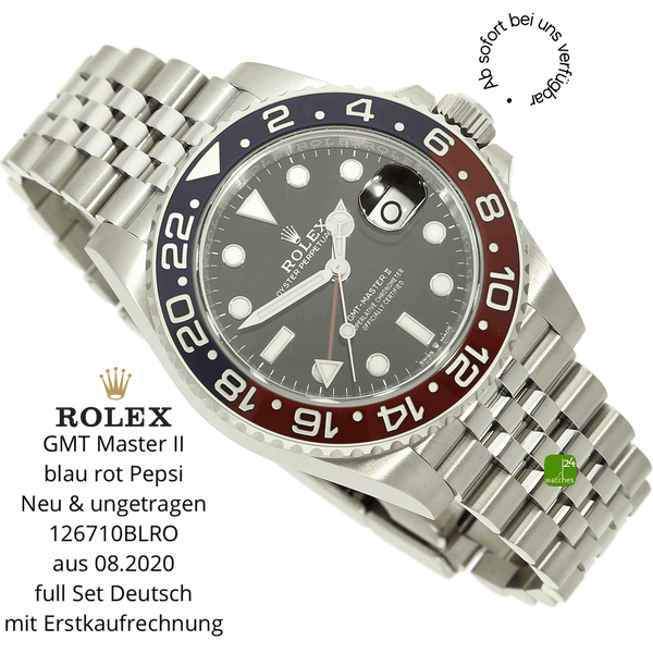 Rolex GMT 126710BLRO halb liegend 