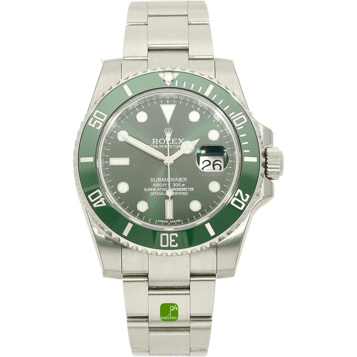 116610LV Rolex Submariner Hulk stehend