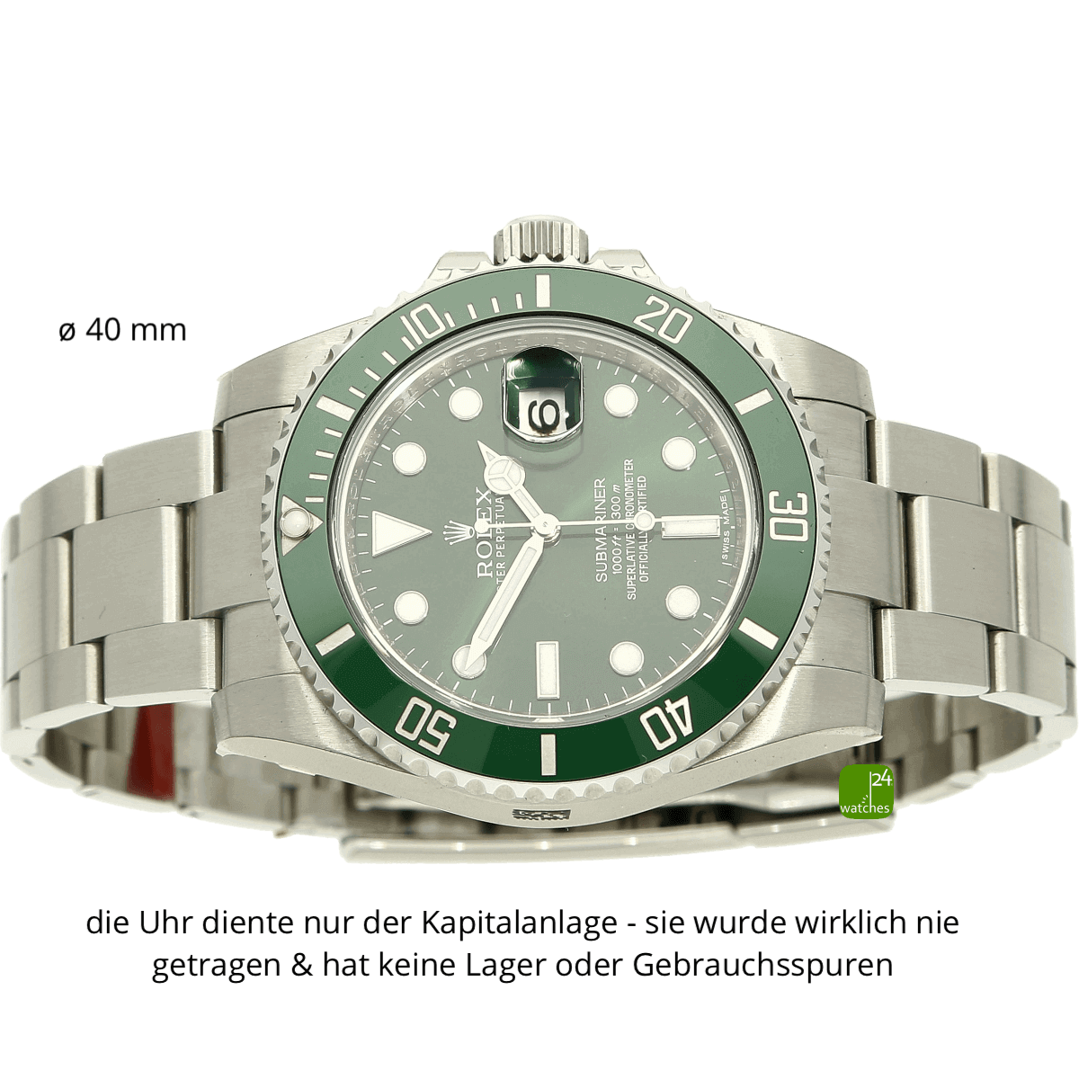 116610LV Rolex Submariner Hulk liegend