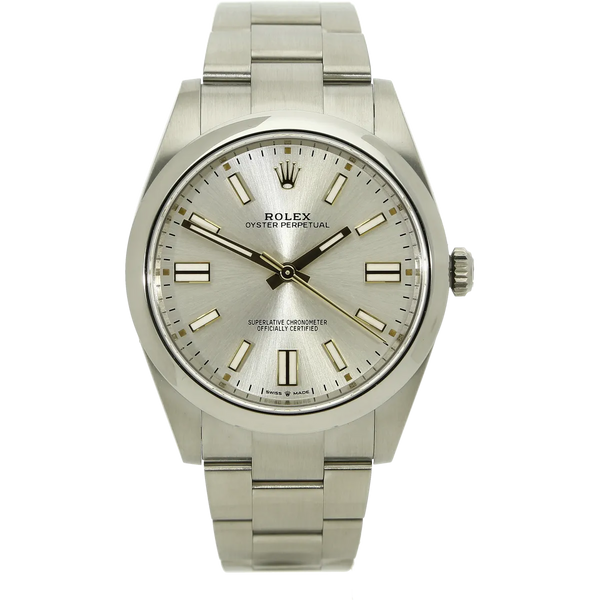 Rolex Oyster Perpetual 41 silber 124300 stehend