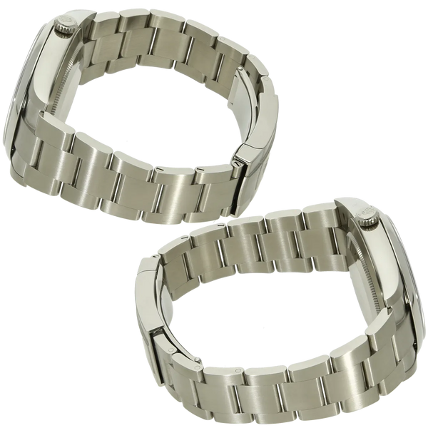 Rolex Oyster Perpetual 41 silber 124300 Armband rechts links 