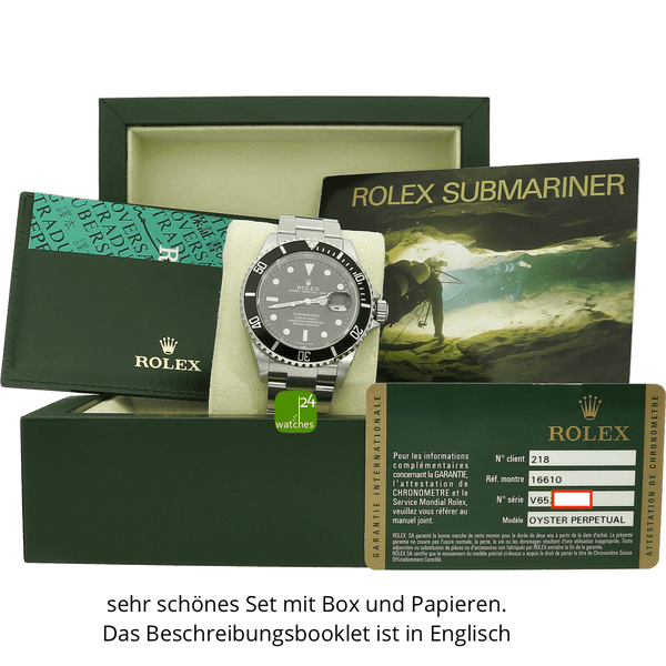 rolex Submariner date verklebt mit Papieren 