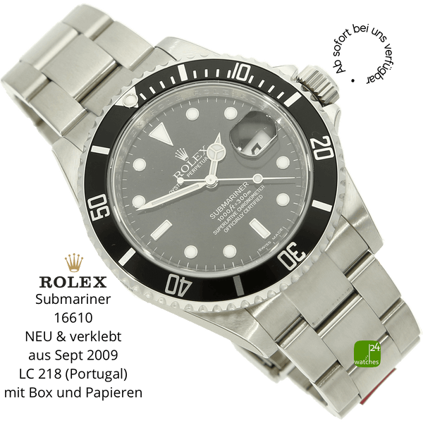 rolex Submariner date verklebt halb liegend