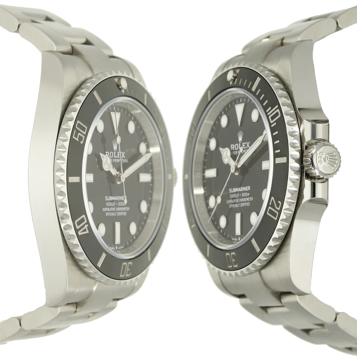 neu Rolex Submariner no Date 124060 Gehaeuse links rechts 