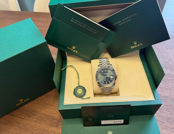 Rolex DJ 41 126334 grün mit Pap.