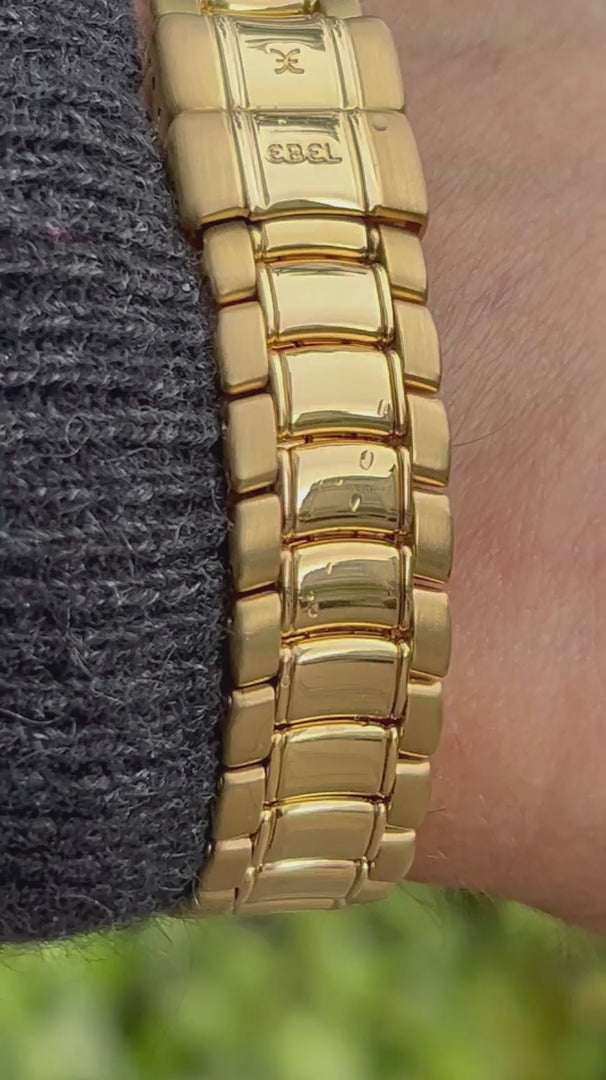 ebel damen uhr 1911 in vollgold mit brillanten video