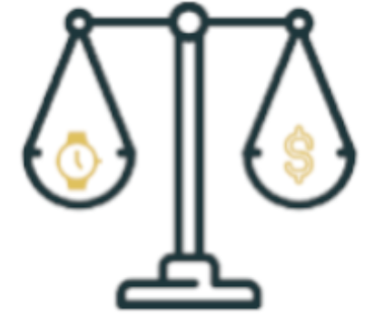 icon-waage-auf-der-einen-seite-die-uhr-auf-der-anderen-seite-dollar-zeichen