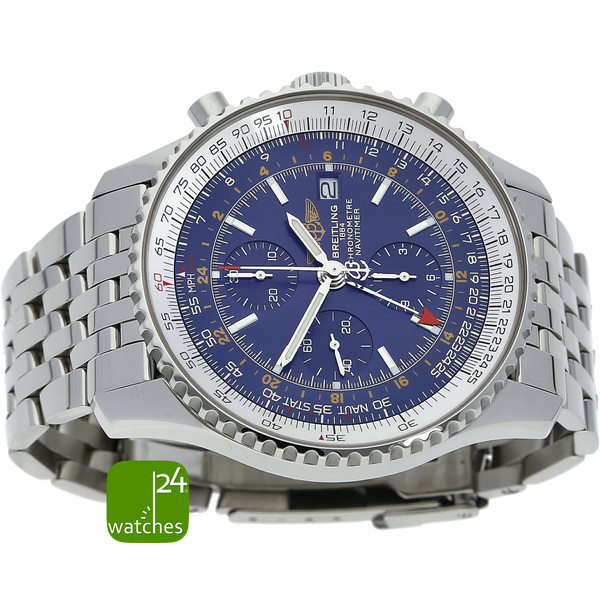 Breitling Navitimer World blau A24322 Papiere watches24.com